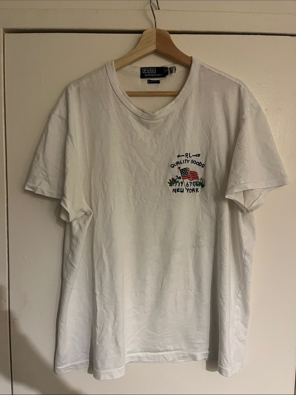Polo by Ralph Lauren White Short-Sleeve Tee with Embroidered Chest Graphic